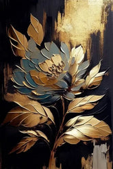 Luxury Golden Blossoms Chrysanthemum lotus Canvas Painting Wall Art for Living Room Nordic Home Decor Pictures Modern Decor