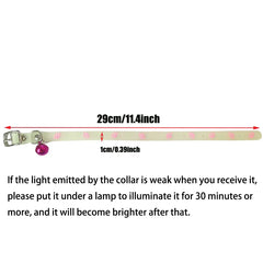 Cat Collar Glow in the Dark Footprint Cute Charms Adjustable Luminous Pet Collar for Kitten Chihuahua Night Walking Camping