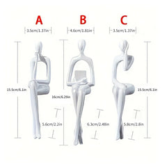 1pc,White decorative sculpture, abstract resin sculpture decoration, modern home decoration, office decoration