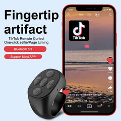 2025 TikTok Bluetooth Remote Ring – Selfie Controller with 4 Buttons, 10m Range