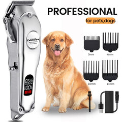 Professional Rechargeable Dog Hair Clipper – All-Metal, Low-Noise Pet Trimmer