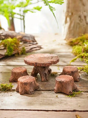 5 miniature tree stump garden art accessories resin decoration, garden landscape accessories, resin creative crafts
