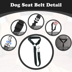 Adjustable Pet Car Seat Belt – Dog & Cat Safety Headrest Restraint