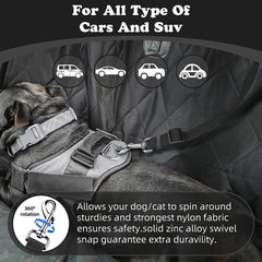 Adjustable Pet Car Seat Belt – Dog & Cat Safety Headrest Restraint