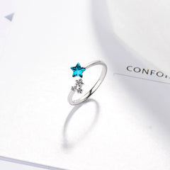 925 Sterling Silver Star Crystal Wedding Ring for Women – Wholesale Jewelry