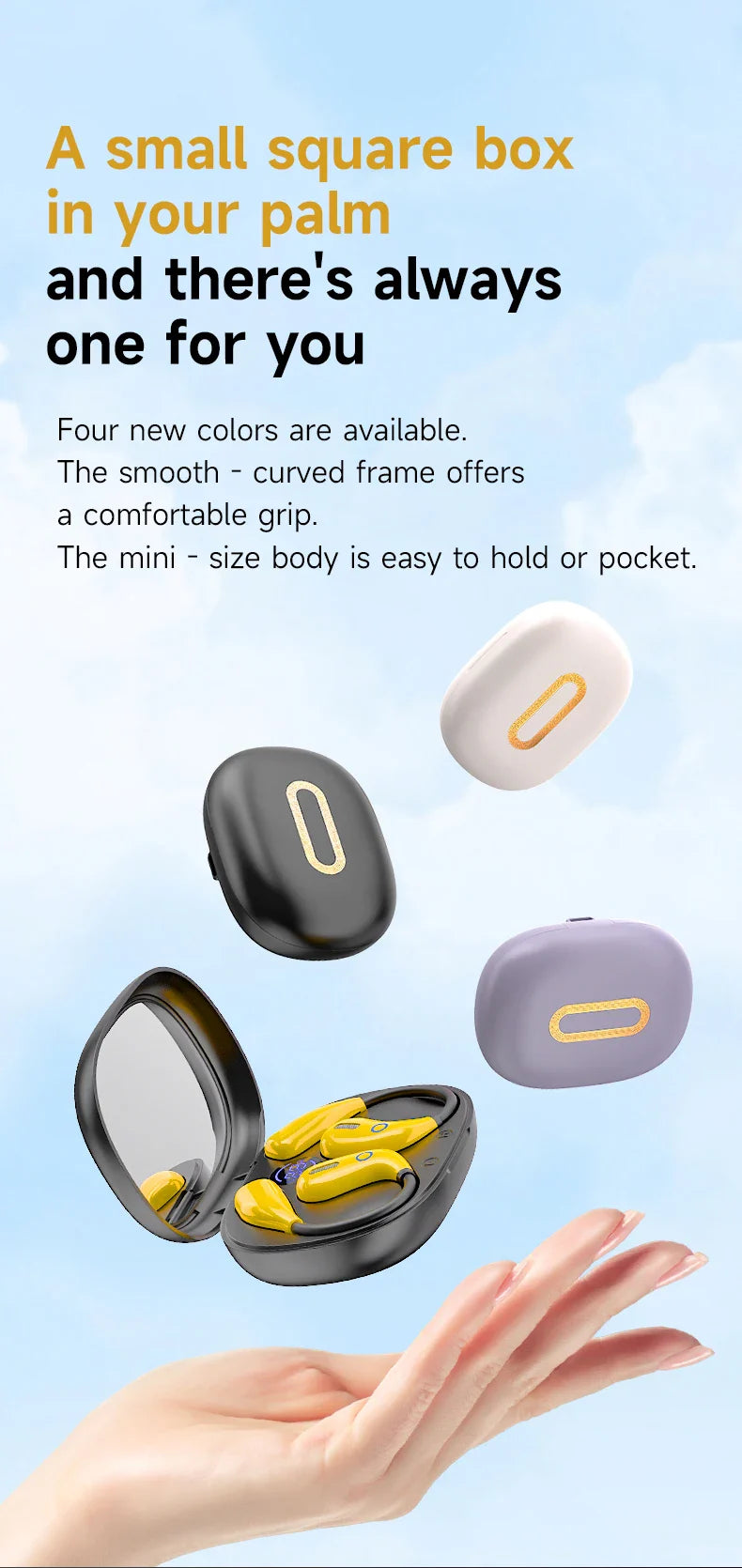 Sports Earbuds for Women – Bluetooth 5.4, Ear Hook, LED Display, Stereo Sound