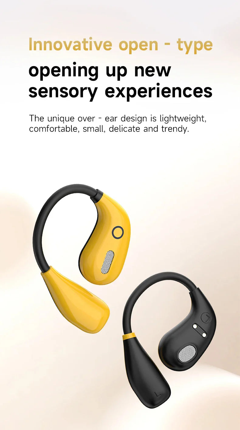 Sports Earbuds for Women – Bluetooth 5.4, Ear Hook, LED Display, Stereo Sound