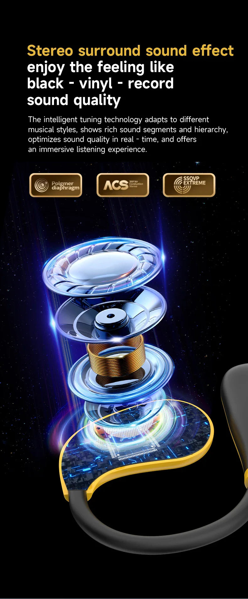 Sports Earbuds for Women – Bluetooth 5.4, Ear Hook, LED Display, Stereo Sound