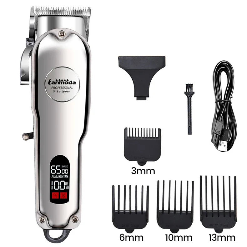 Professional Rechargeable Dog Hair Clipper – All-Metal, Low-Noise Pet Trimmer