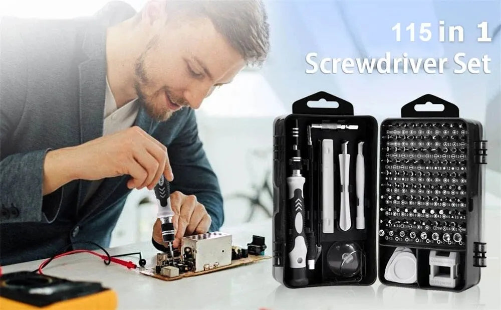 115-in-1 Precision Screwdriver Set – PC, Phone, Electronics Repair Tool Kit