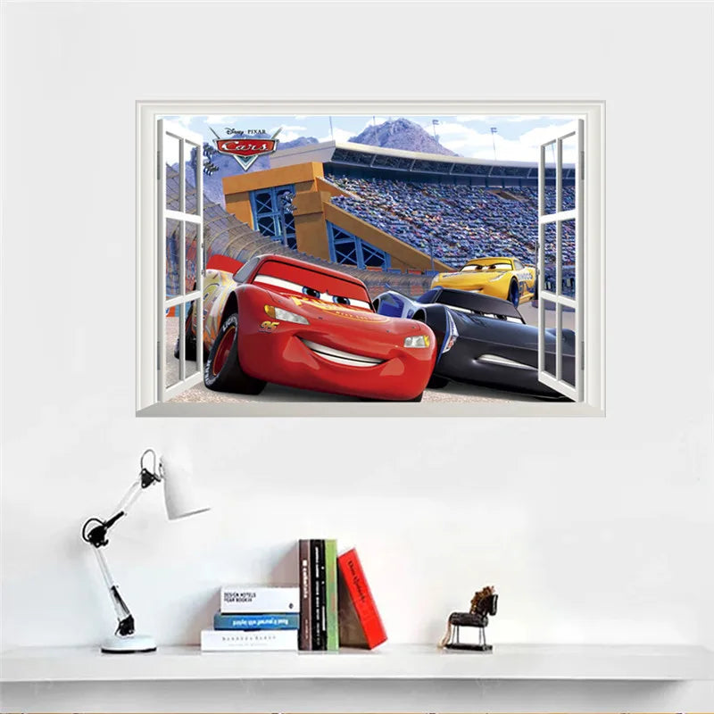 3D Cartoon Lightning McQueen  Wall Stickers For Kid's Room Kindergarten Bedroom Living Room Diy Wall Decoration