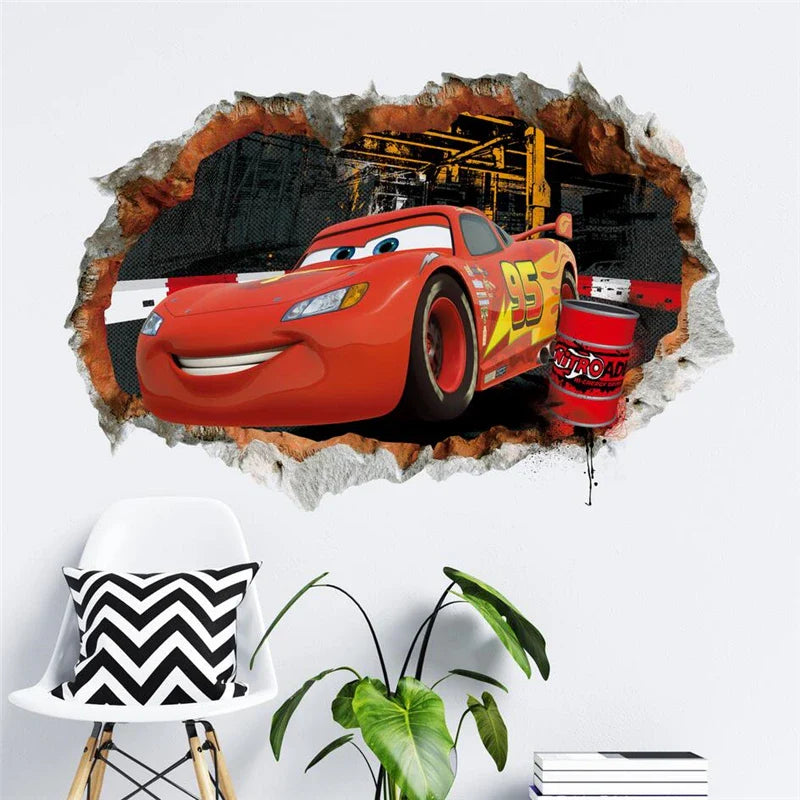 3D Cartoon Lightning McQueen  Wall Stickers For Kid's Room Kindergarten Bedroom Living Room Diy Wall Decoration