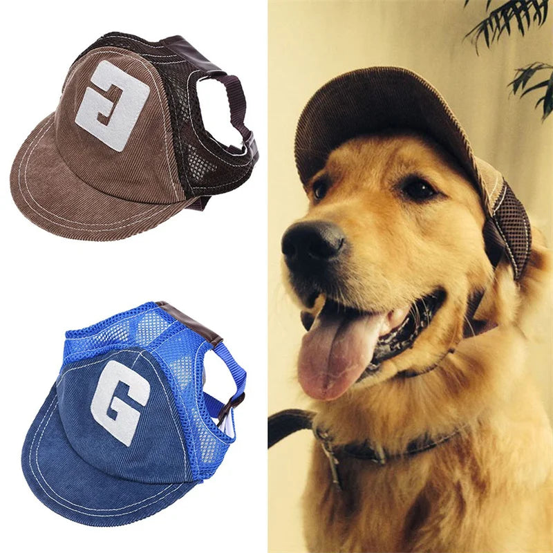 Adjustable Dog Sunscreen Baseball Cap – Outdoor Hat with Ear Holes for Small to Large Dogs