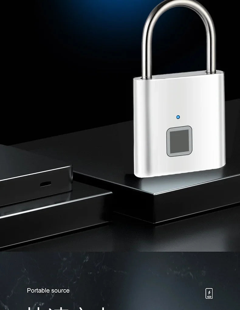 Outdoor Smart Fingerprint Padlock – Rust-Proof, Waterproof Electronic Padlock