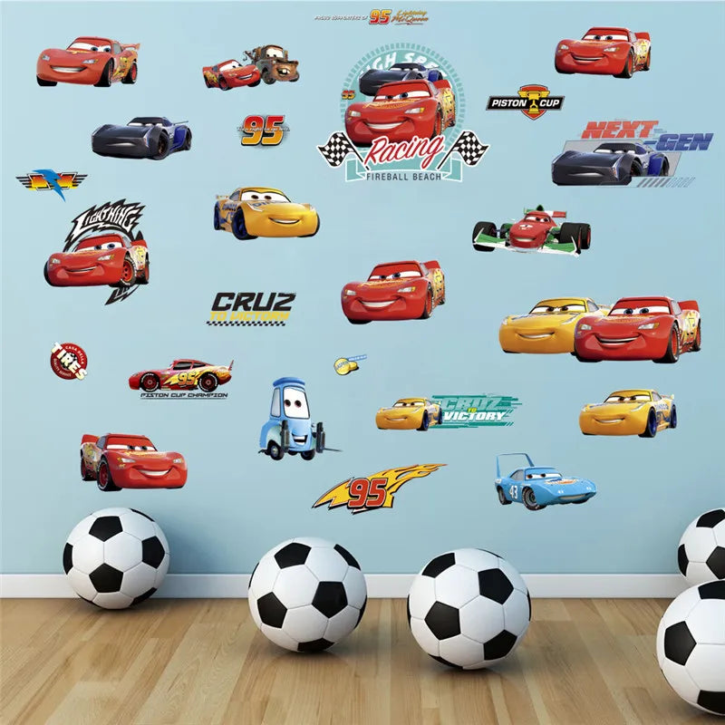 3D Cartoon Lightning McQueen  Wall Stickers For Kid's Room Kindergarten Bedroom Living Room Diy Wall Decoration