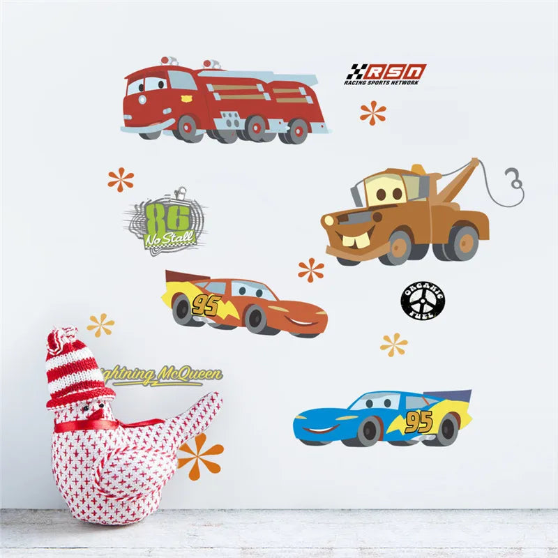 3D Cartoon Lightning McQueen  Wall Stickers For Kid's Room Kindergarten Bedroom Living Room Diy Wall Decoration