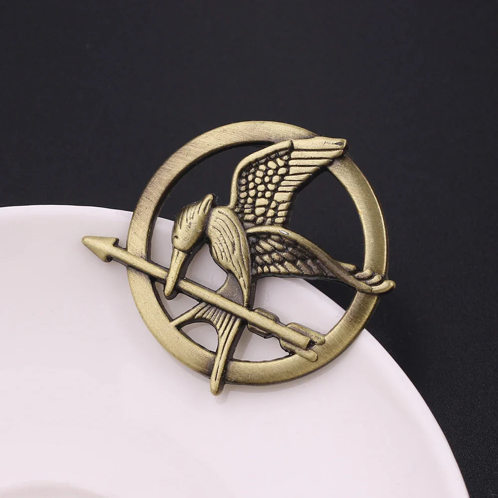 Hunger Games Mockingjay Brooch – Vintage Metal Lapel Pin for Women