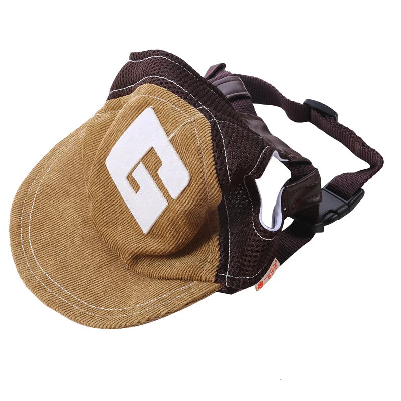 Adjustable Dog Sunscreen Baseball Cap – Outdoor Hat with Ear Holes for Small to Large Dogs