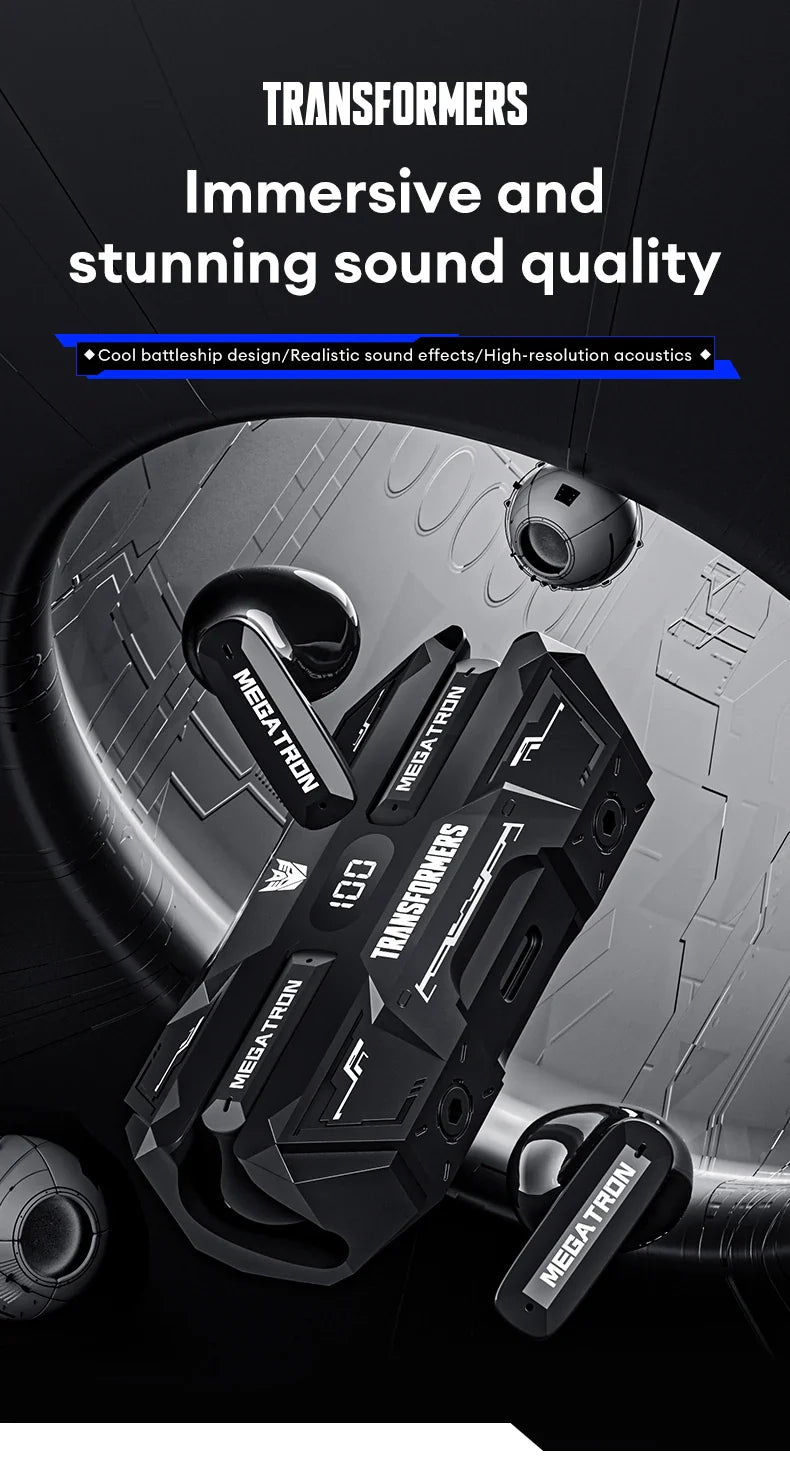 TRANSFORMERS Bluetooth Gaming Headset – TF-T51, LED, Wireless with AI Features