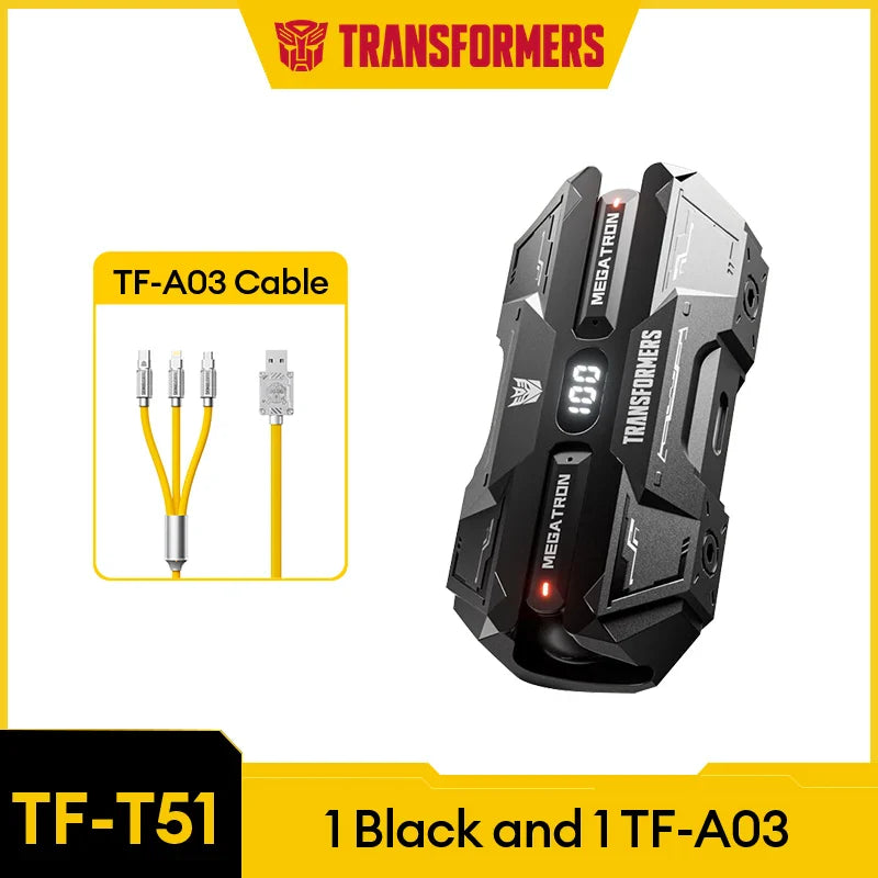TRANSFORMERS Bluetooth Gaming Headset – TF-T51, LED, Wireless with AI Features