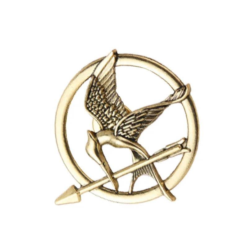 Mockingjay Brooch Vintage Punk Style – Round Alloy Pin for Men & Women