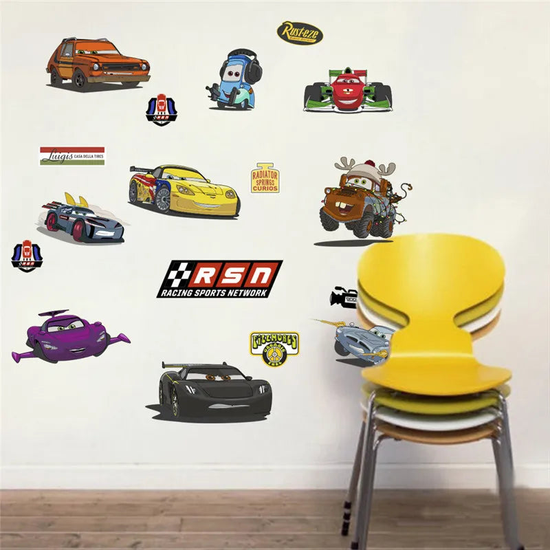 3D Cartoon Lightning McQueen  Wall Stickers For Kid's Room Kindergarten Bedroom Living Room Diy Wall Decoration