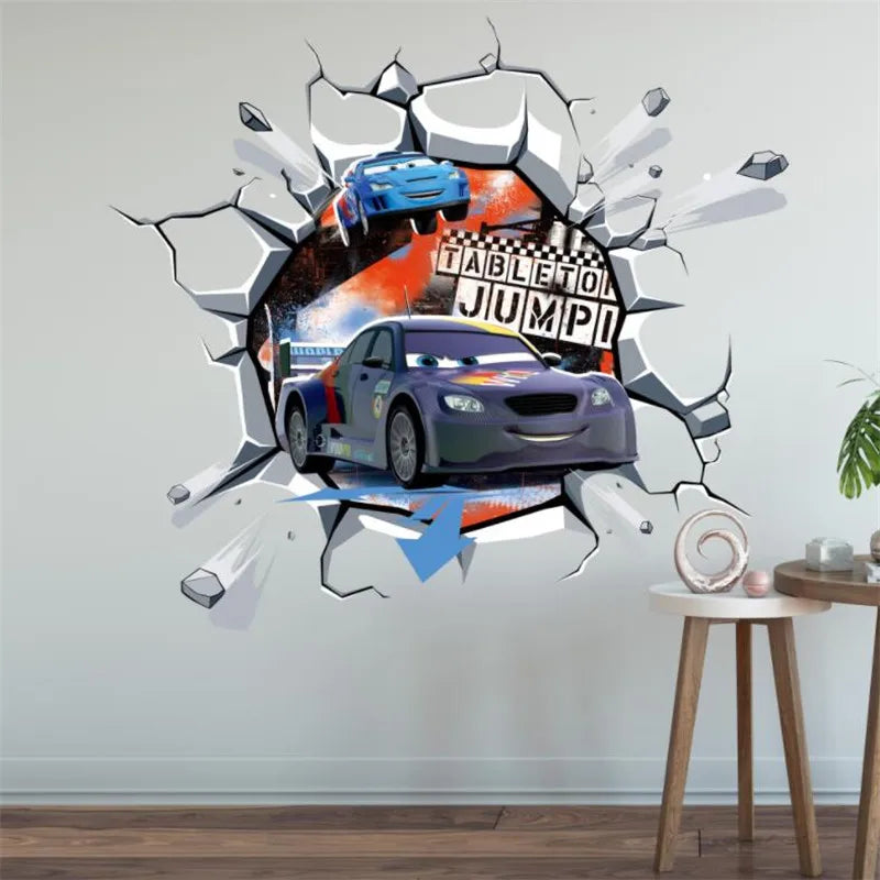 3D Cartoon Lightning McQueen  Wall Stickers For Kid's Room Kindergarten Bedroom Living Room Diy Wall Decoration