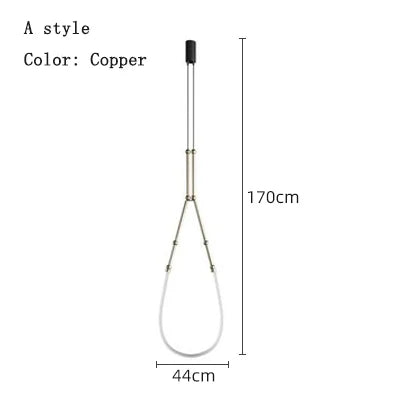 Leda curve chandelier Metal Hose Black linear lamp for Living Room Center Table designer lamp Home Decor staircase lighting