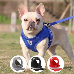 Dog Harness Leash Set for Small Dogs Adjustable Puppy Cat Harness Vest French Bulldog Chihuahua Pug Outdoor Walking Lead Leash