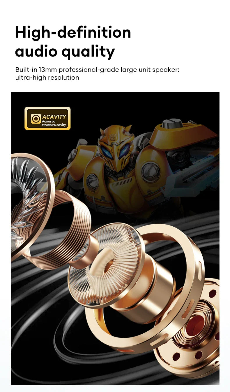 TRANSFORMERS Bluetooth Gaming Headset – TF-T51, LED, Wireless with AI Features