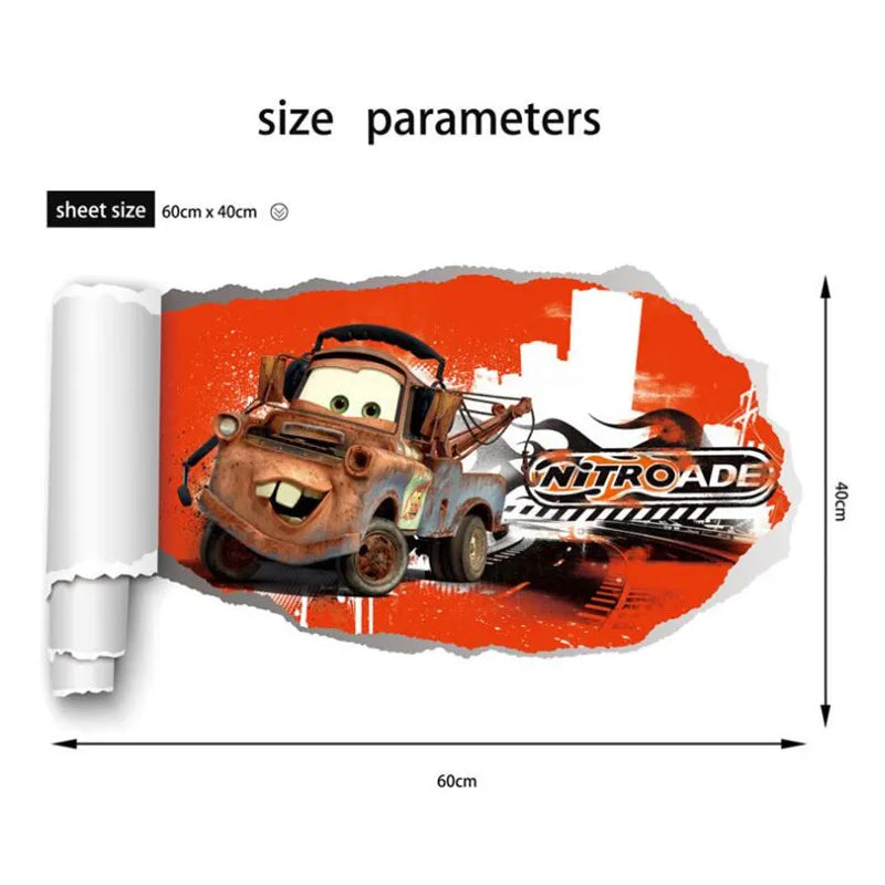 3D Cartoon Lightning McQueen  Wall Stickers For Kid's Room Kindergarten Bedroom Living Room Diy Wall Decoration