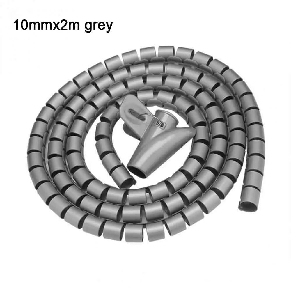 Desk Cable Organizer Spiral – Flexible 1.5/2m Tube, 10/16mm Cord Management