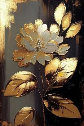 Luxury Golden Blossoms Chrysanthemum lotus Canvas Painting Wall Art for Living Room Nordic Home Decor Pictures Modern Decor