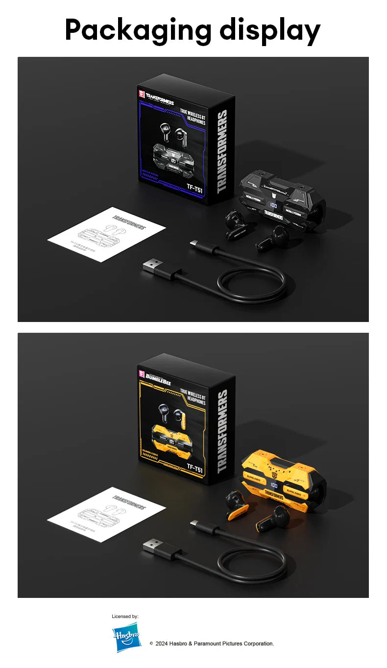 TRANSFORMERS Bluetooth Gaming Headset – TF-T51, LED, Wireless with AI Features