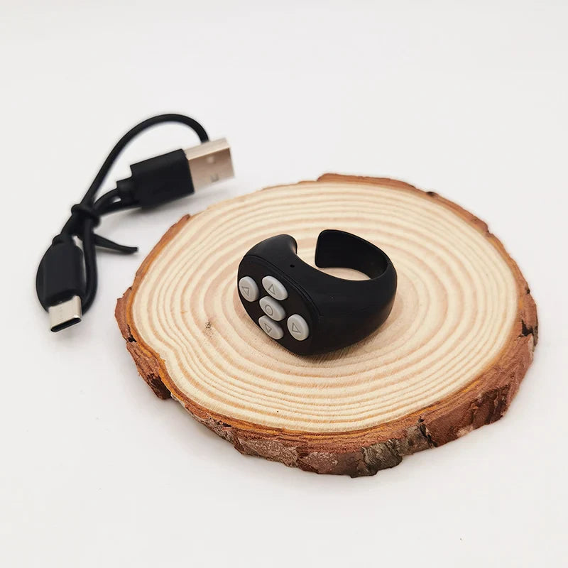 2025 TikTok Bluetooth Remote Ring – Selfie Controller with 4 Buttons, 10m Range