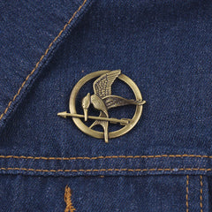 Hunger Games Mockingjay Brooch – Vintage Metal Lapel Pin for Women