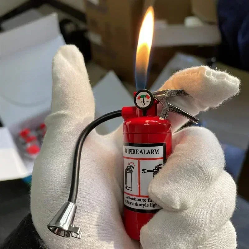 Fire Extinguisher Torch Lighter – Butane Gas Metal Cigar & Cigarette Lighter