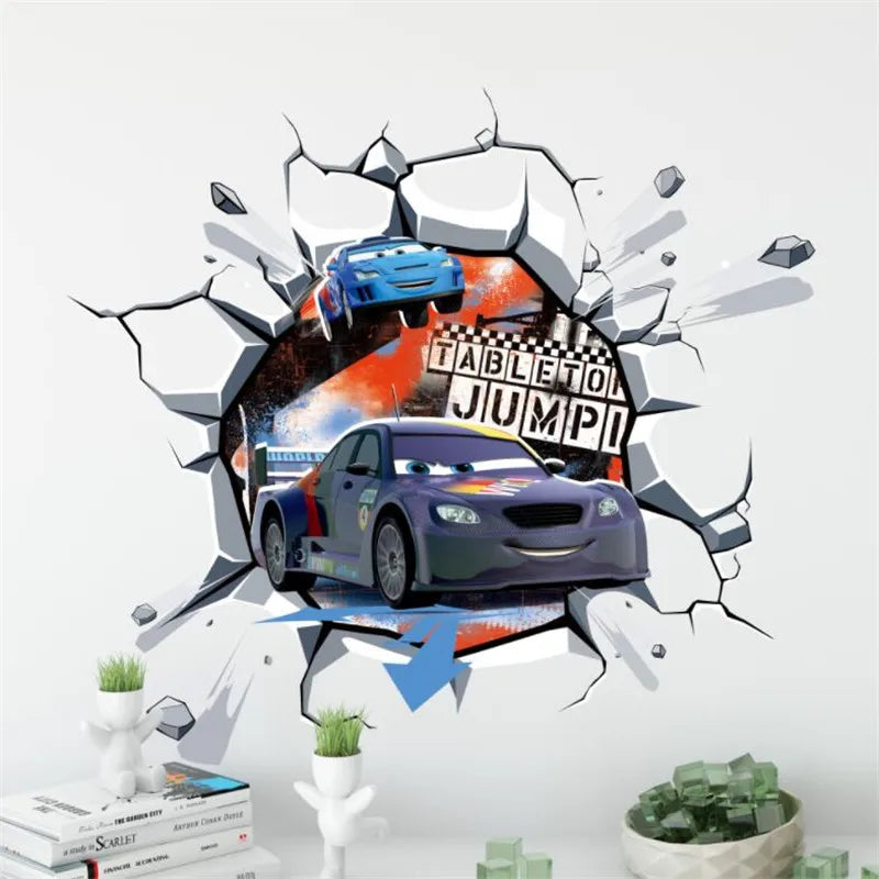 3D Cartoon Lightning McQueen  Wall Stickers For Kid's Room Kindergarten Bedroom Living Room Diy Wall Decoration