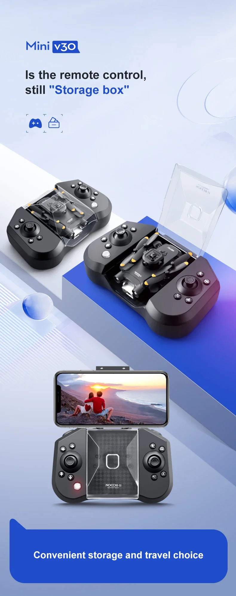 Mini Drone 4DRC V30 – 4K Dual Camera, WIFI FPV, Professional Obstacle Avoidance