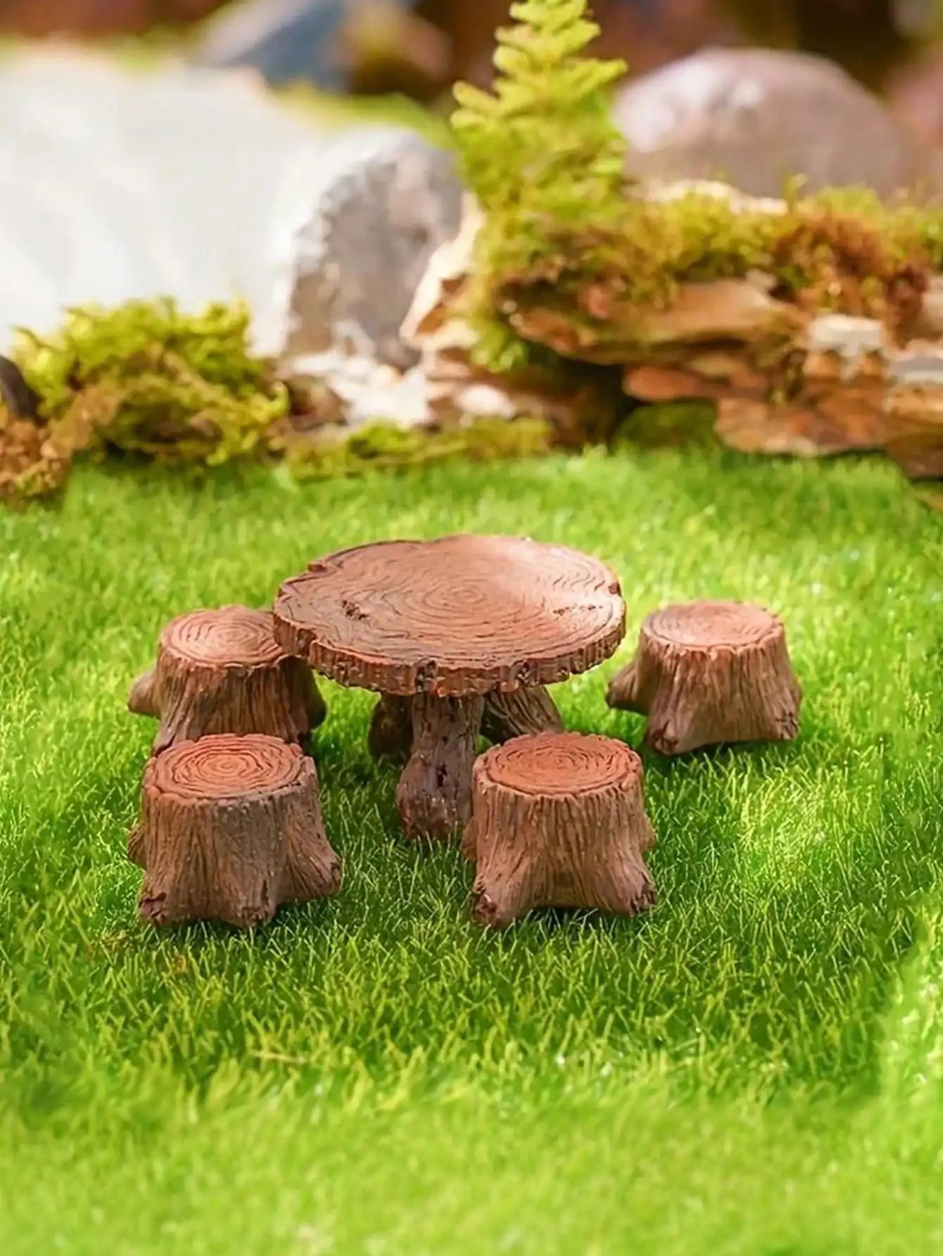 5 miniature tree stump garden art accessories resin decoration, garden landscape accessories, resin creative crafts