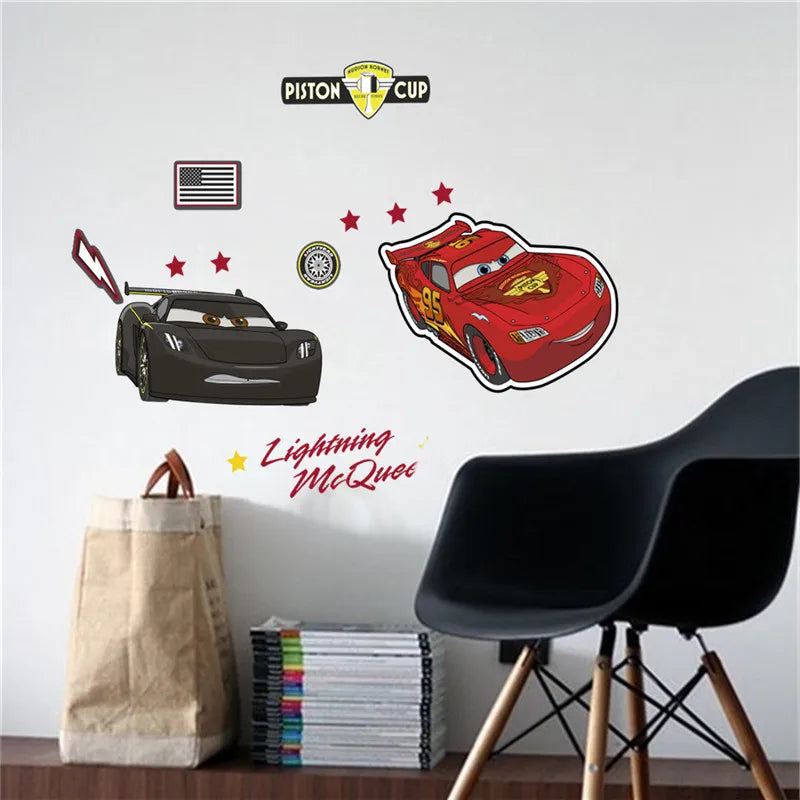 3D Cartoon Lightning McQueen  Wall Stickers For Kid's Room Kindergarten Bedroom Living Room Diy Wall Decoration
