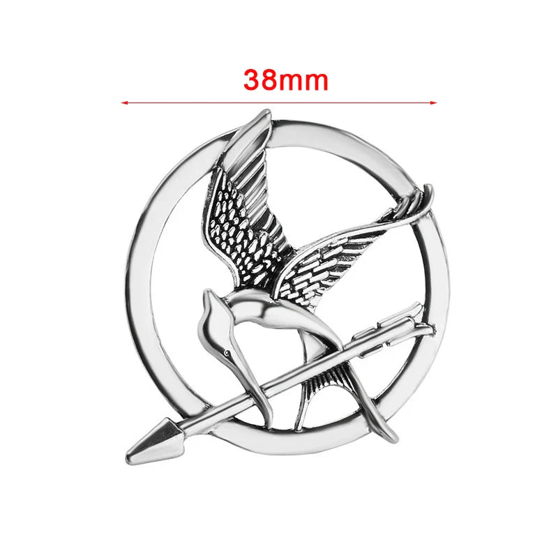 Mockingjay Brooch Vintage Punk Style – Round Alloy Pin for Men & Women