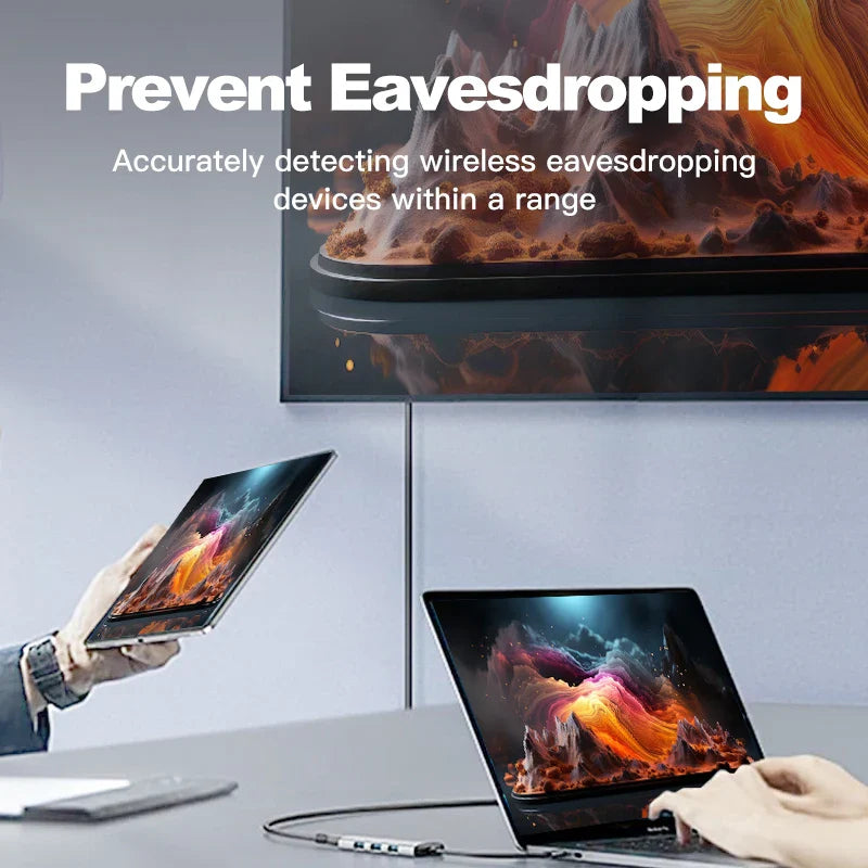 T18 Bug & Hidden Camera Detector – RF Signal Scanner, Anti-Spy Device with Charger