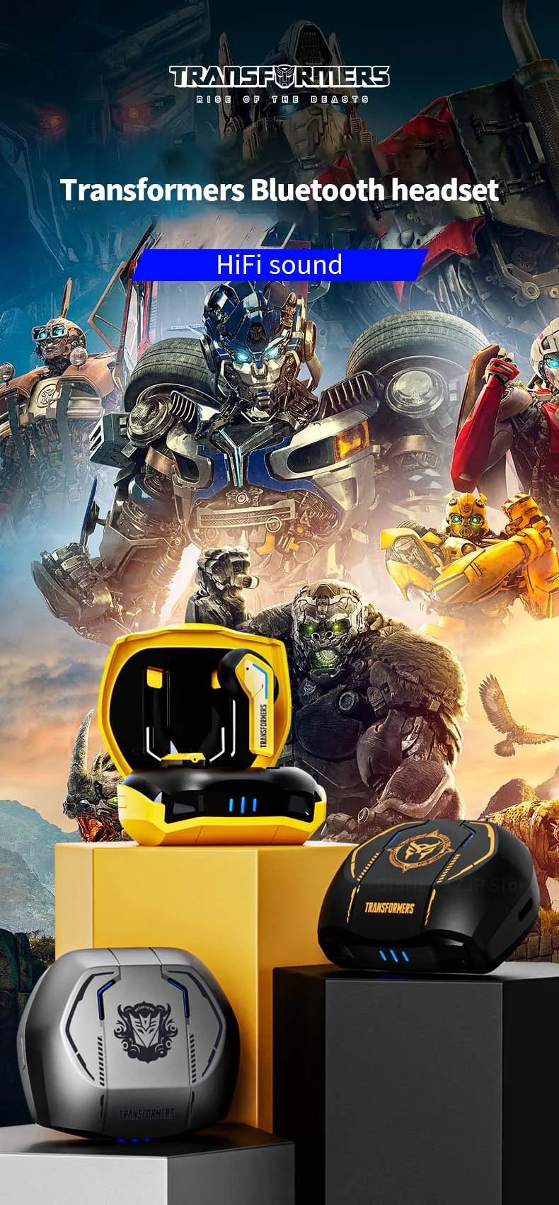 TF-T06 Wireless Earbuds – TRANSFORMERS Bluetooth Headphones for Gaming & Music