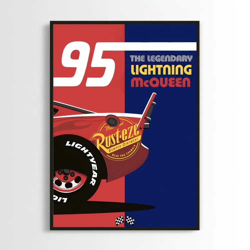 MINISO Cars Lightning McQueen 95 Poster Prints Wall Pictures Living Room Home Decoration
