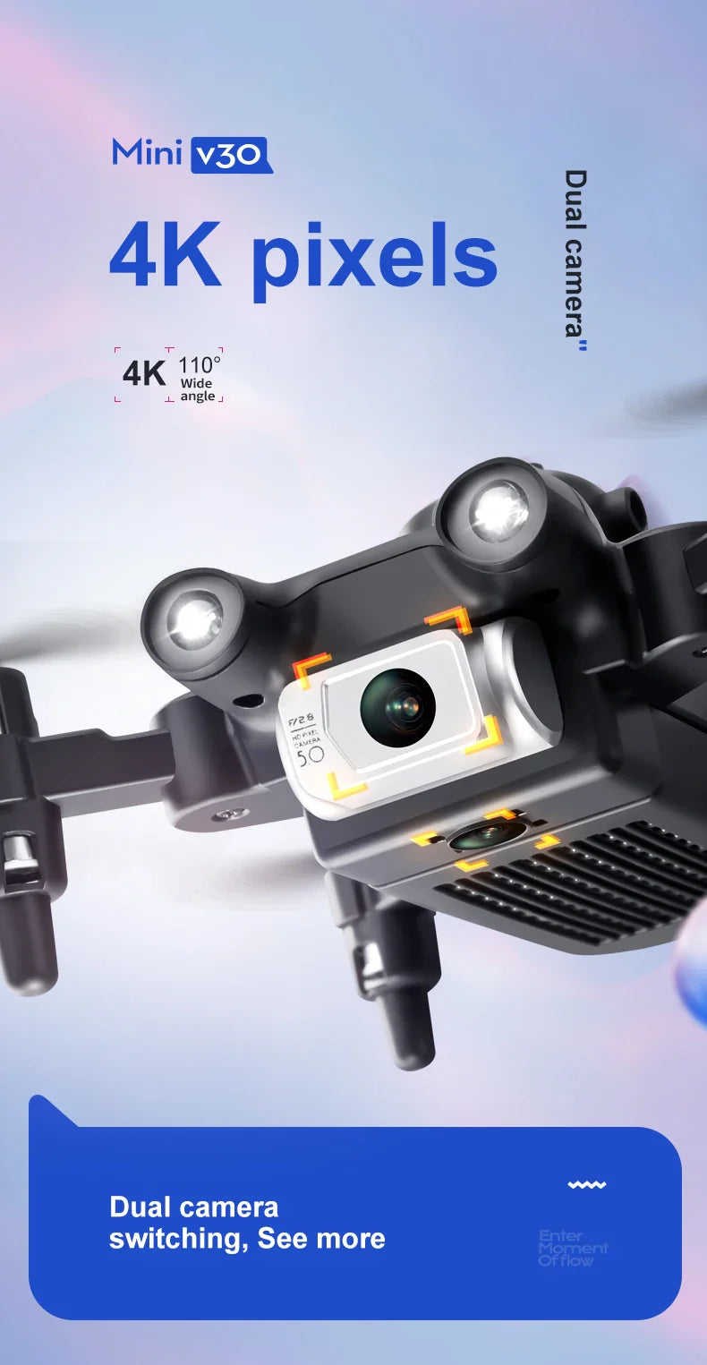 Mini Drone 4DRC V30 – 4K Dual Camera, WIFI FPV, Professional Obstacle Avoidance
