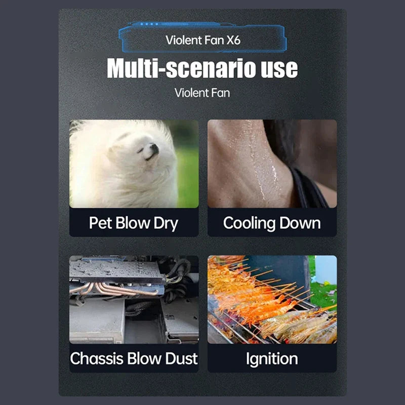 280K RPM Mini Electric Air Duster – Turbo Fan with LED Light, 4-Speed Adjustable