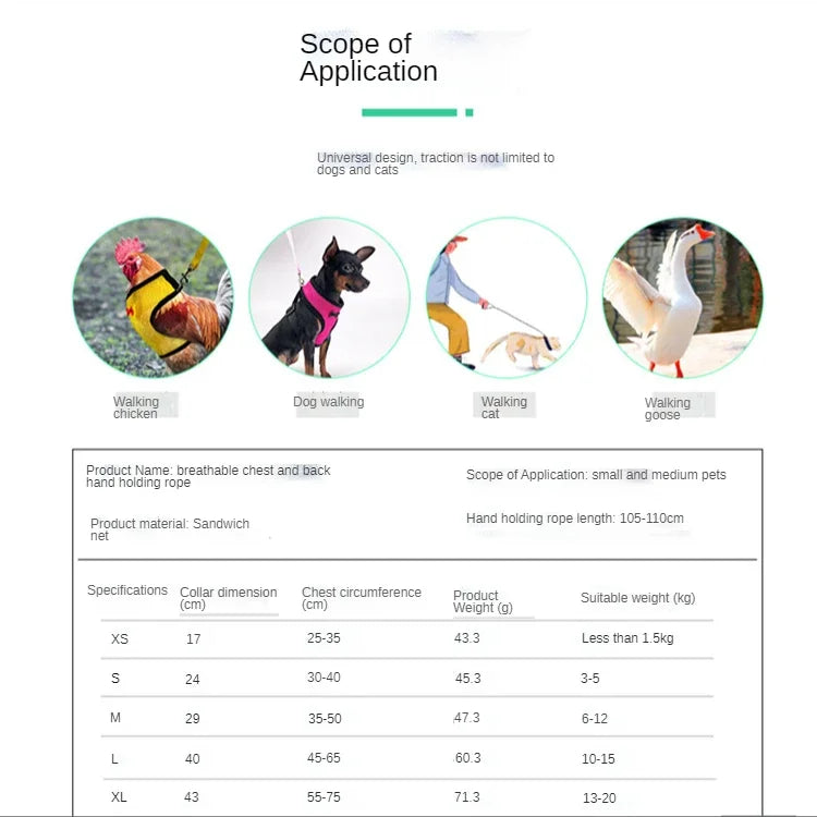 Fashion Chicken Duck Vest Hen Belt Pet Harness Matching Collars Bow Comfortable Leads Breathable Poultry Supplies