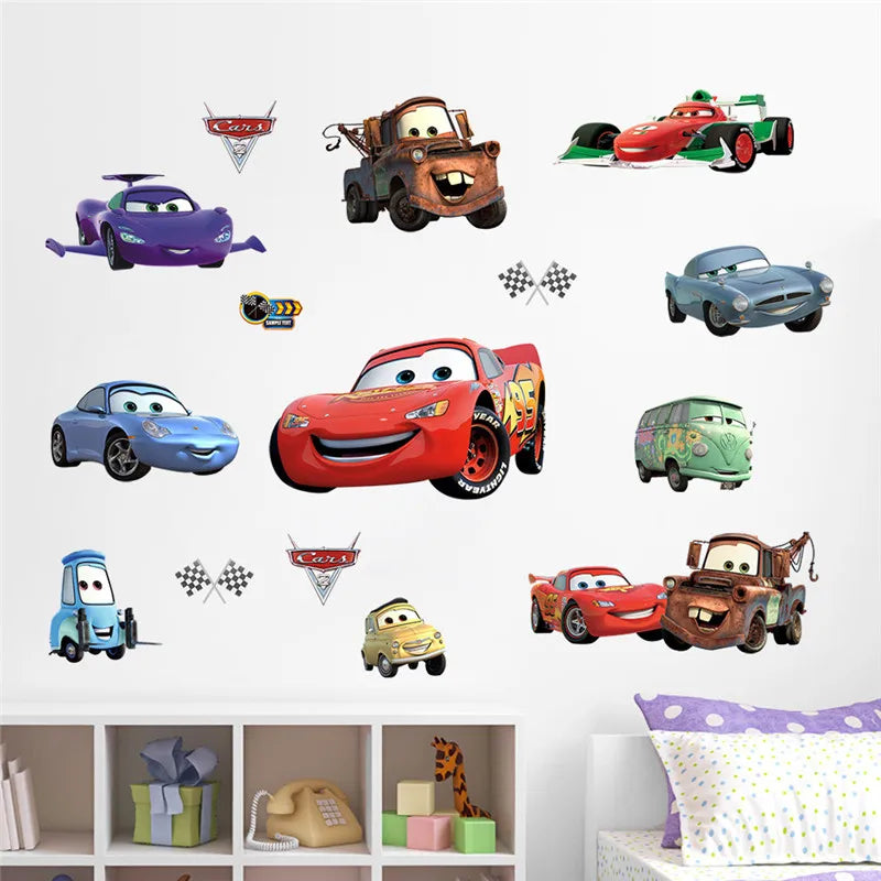 3D Cartoon Lightning McQueen  Wall Stickers For Kid's Room Kindergarten Bedroom Living Room Diy Wall Decoration