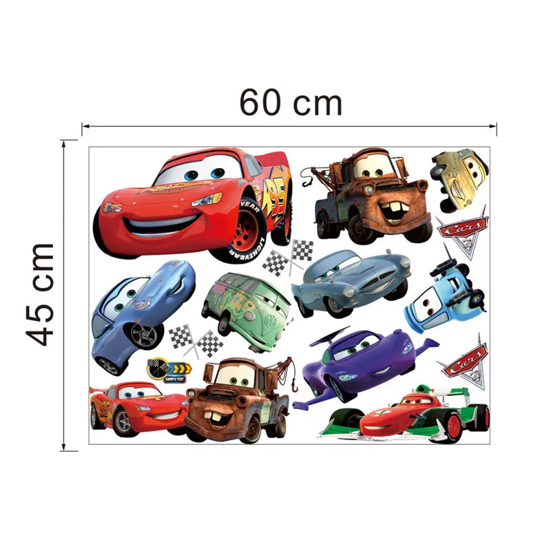 3D Cartoon Lightning McQueen  Wall Stickers For Kid's Room Kindergarten Bedroom Living Room Diy Wall Decoration